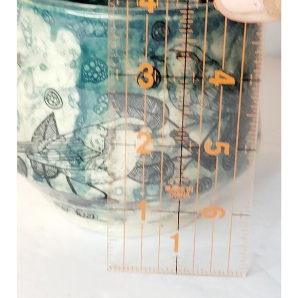 Artisan Pottery Chawan Style Cup Decorated In & Out Signed MPK - Picture 7 of 9